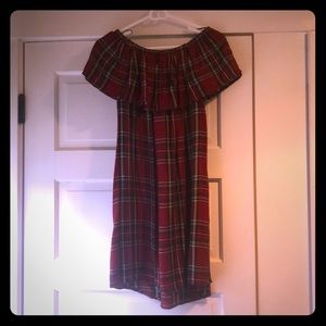 Red plaid dress